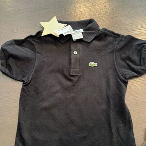 Lacoste Kids Polo Shirt in Black made in France unisex 4toddler NWT